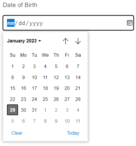 icono de selector de calendario