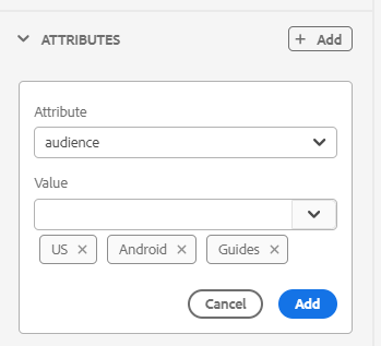 panel de atributos con varios atributos 