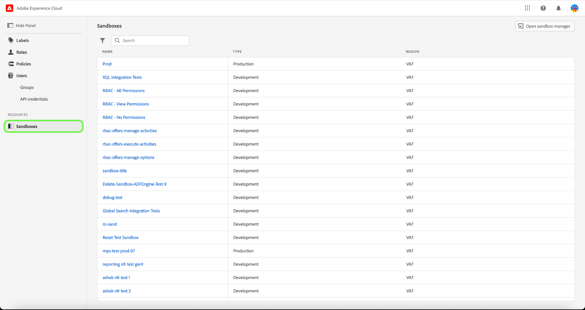 Attributebased Access Control Sandboxes Adobe Experience Platform