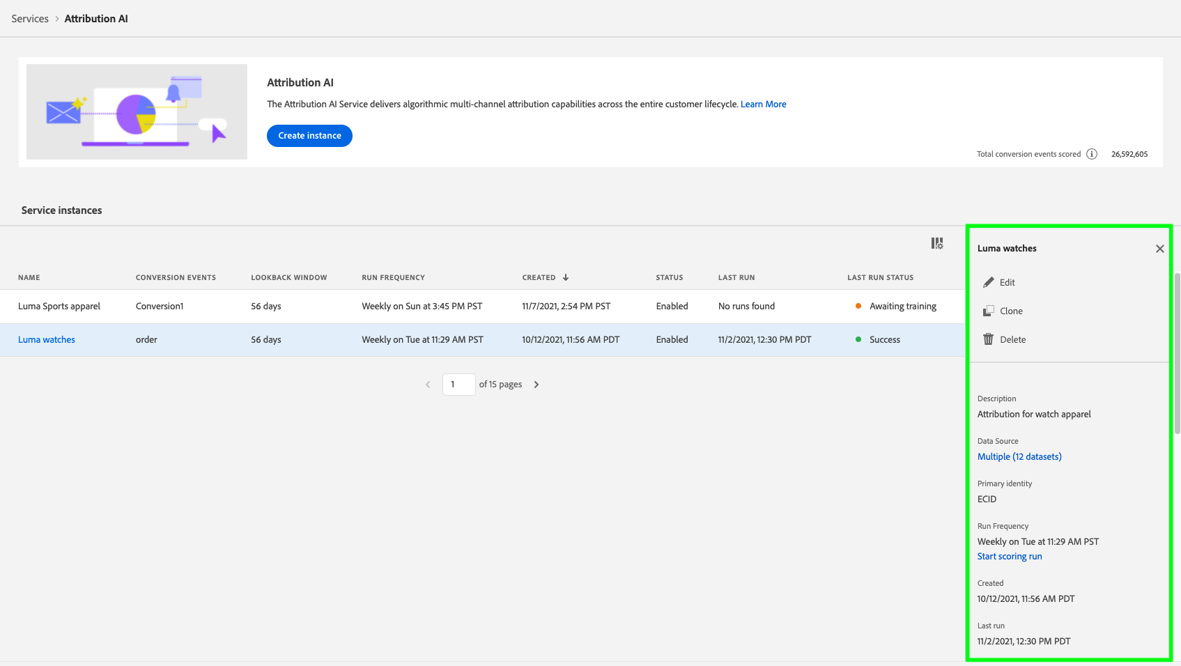 Convertir Heure Pst En Heure Francaise Guide de l'interface utilisateur Attribution AI | Adobe Experience Platform