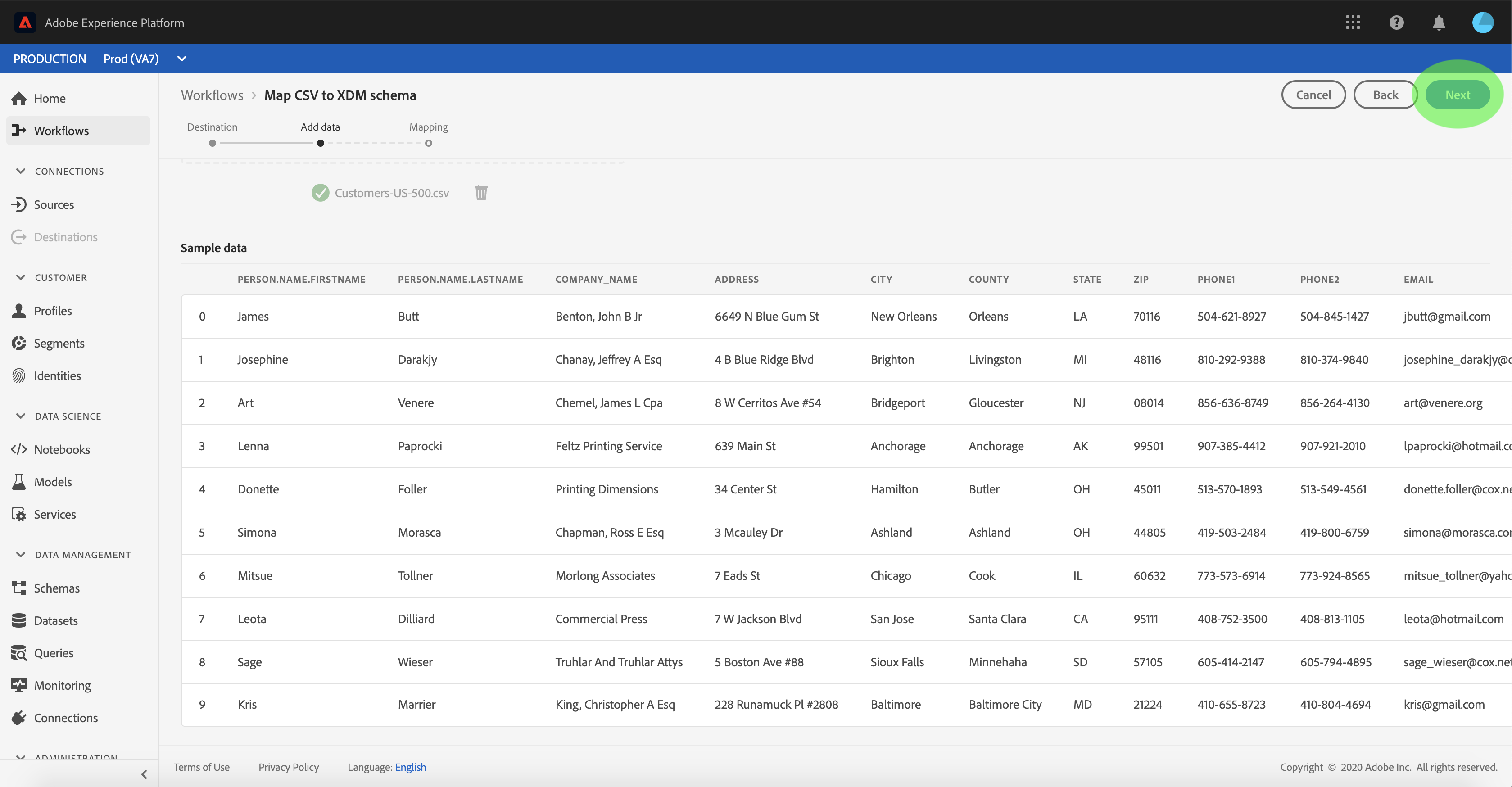 Xdm スキーマへの Csv ファイルのマッピング Adobe Experience Platform