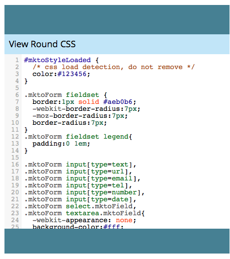 编辑表单主题的CSS  Adobe Marketo