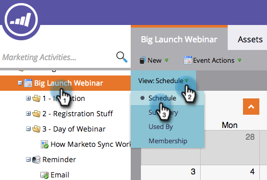 プログラムスケジュール表示でのエントリの作成 Adobe Marketo