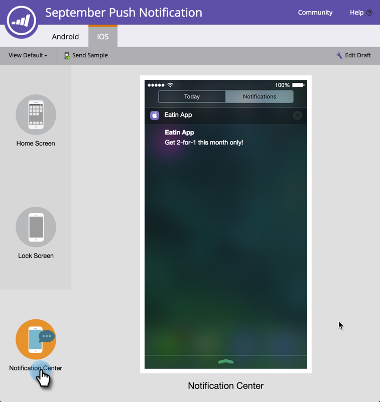 預覽推播通知 Adobe Marketo