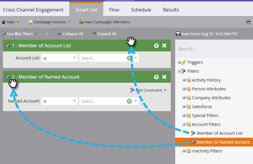 別の表示としてのユーザーテンプレートリスト  Adobe Marketo