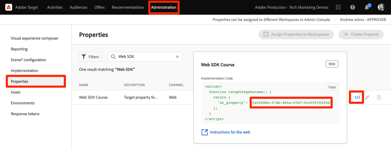 Platform Web SDK でのAdobe Targetの設定 | Adobe Experience Platform