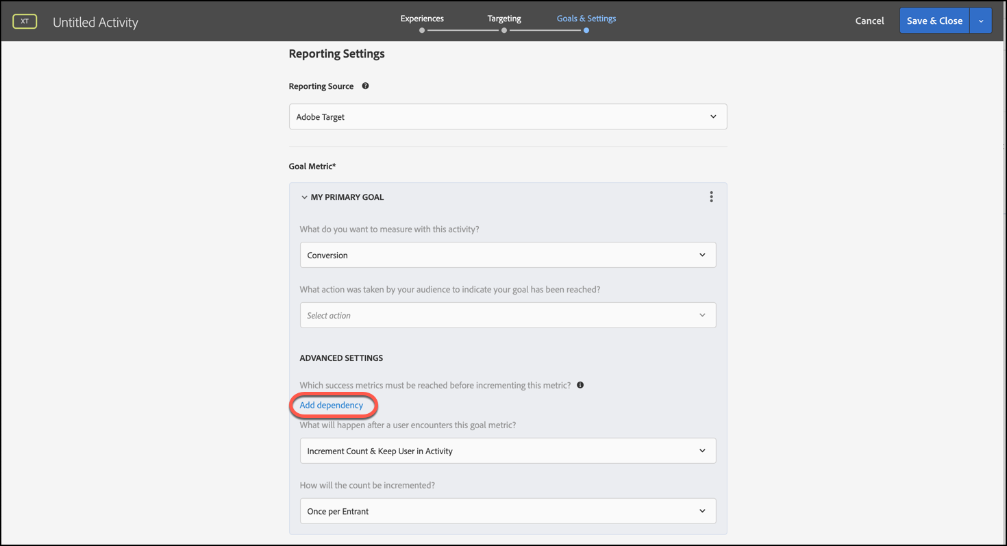 Lien Ajouter une dépendance