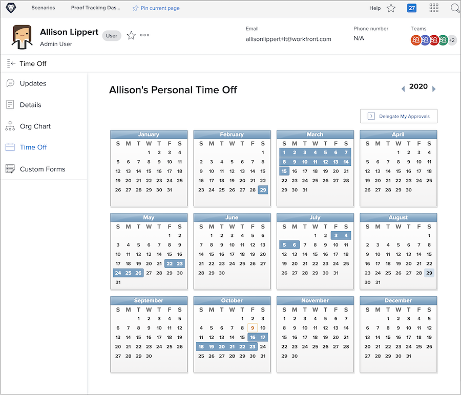 Why use the time off calendar? Adobe Workfront
