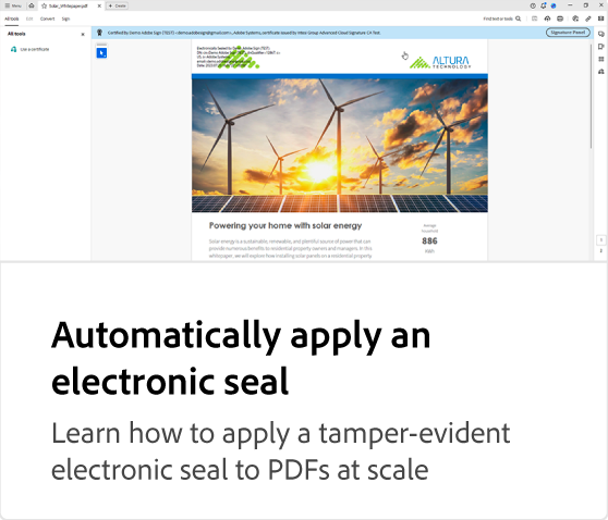 Automatically apply an electronic seal