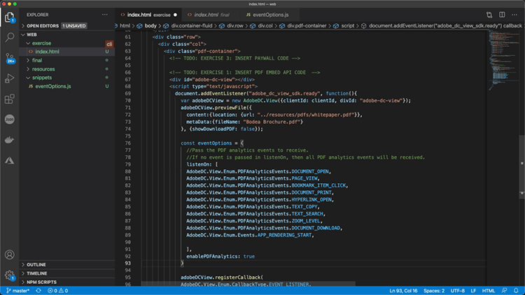 Screenshot of where to paste code