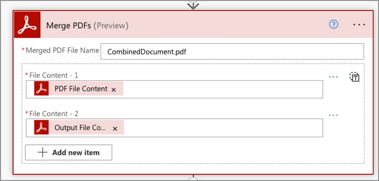 Merge PDF action in Microsoft Power Automate