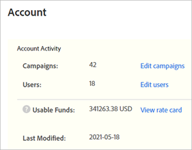 Usable Funds for an account