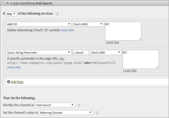 Example of a Paid Search rule
