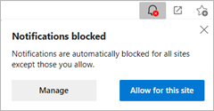 Where to manage notification settings in Microsoft Edge