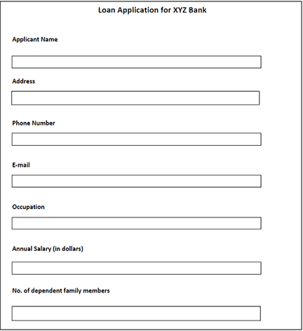 sample loan application form