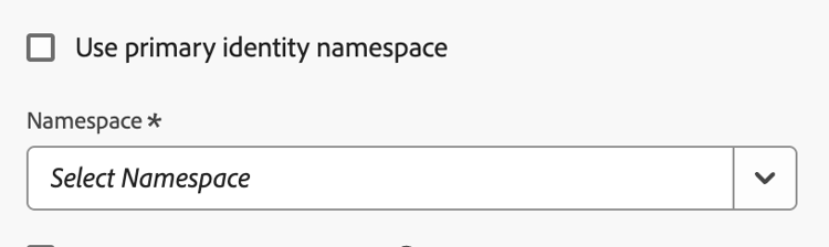 Not use primary identity namespace