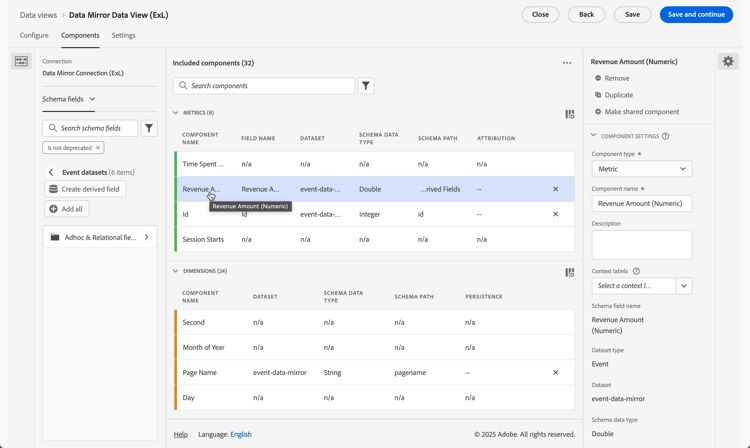 Add relational fields as components