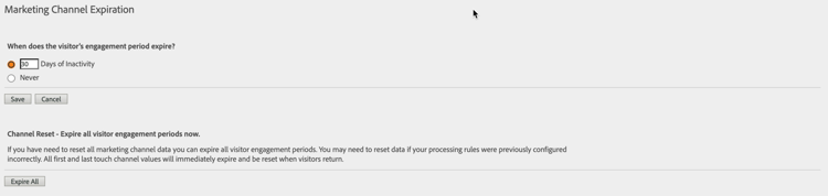 Marketing channel expiration