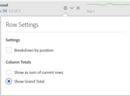 Row Settings showing Show Grand Total selected.