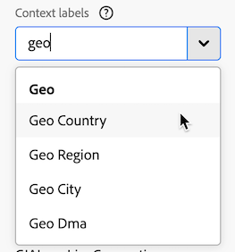 Templates context labels