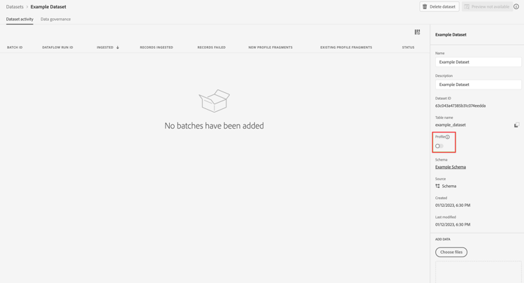 Enable schema for profile