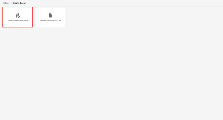Create dataset from schema