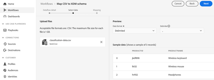 Map CSV file