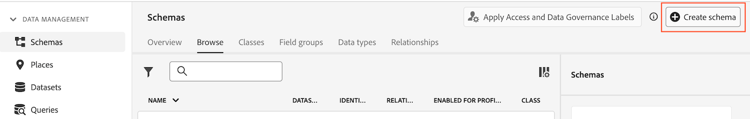 Create schema button