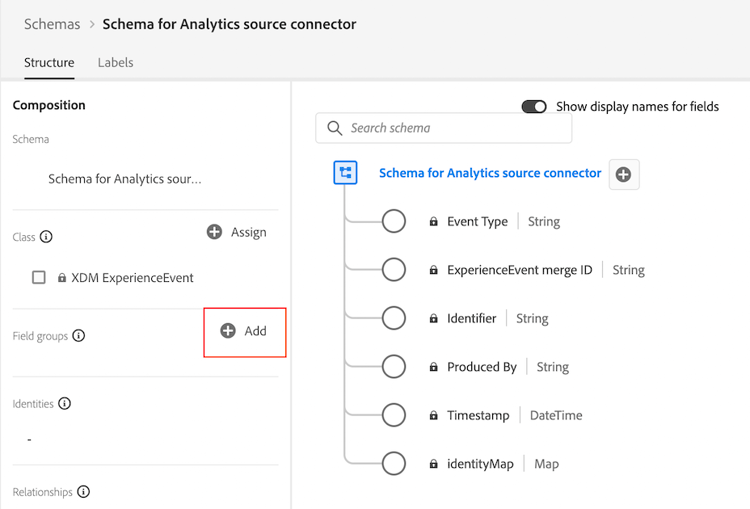 Add field group to schema