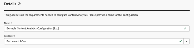 Content Analytics configuration details