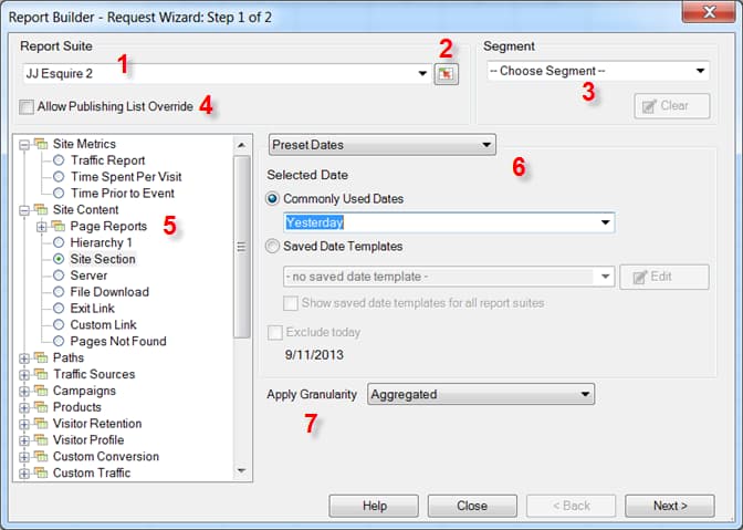 Screenshot showing the Request Wizard: Step 1 form.