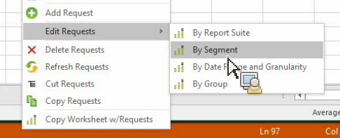 Screenshot showing Edit Requests and By Segment selected.