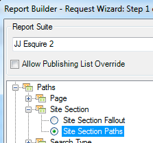 Screenshot showing Site Section Paths selected.