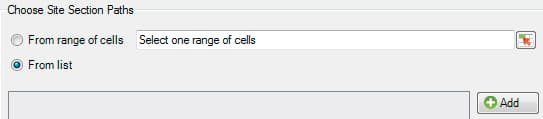 Screenshot showing the options to choose From a range of cells or from a list.