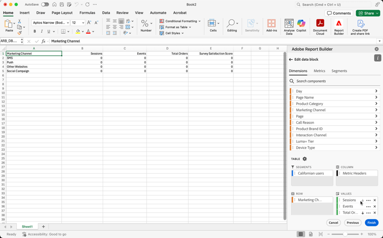 The Table builder and metrics.