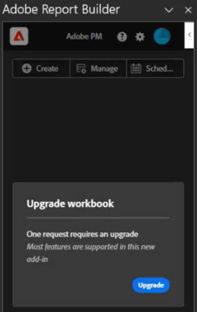 upgrade workbook prompt