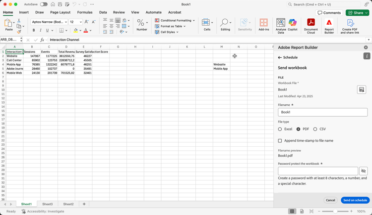 The scheduling pane.