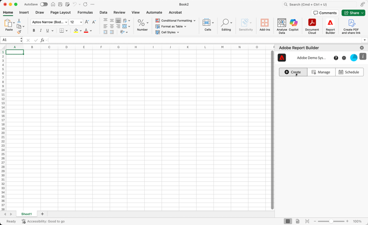 Screenshot showing the Create data block option