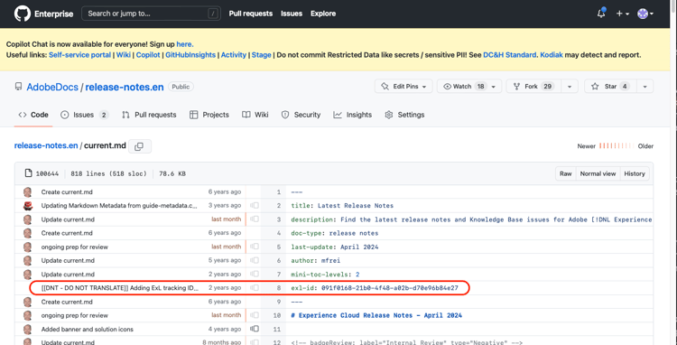 git blame
