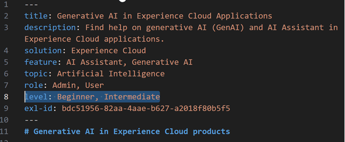 level metadata