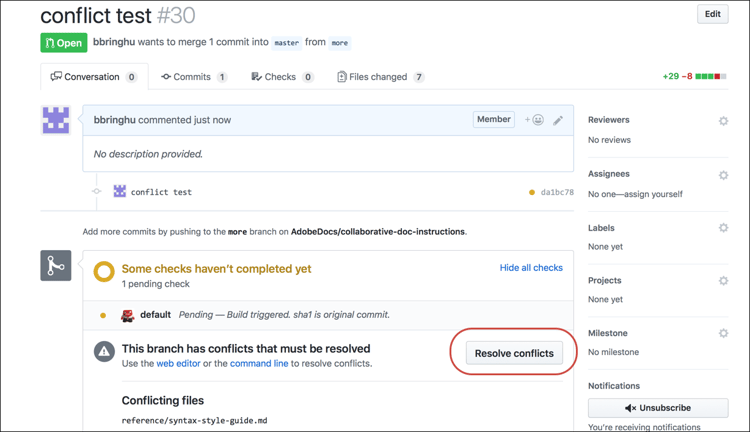 Git conflict image