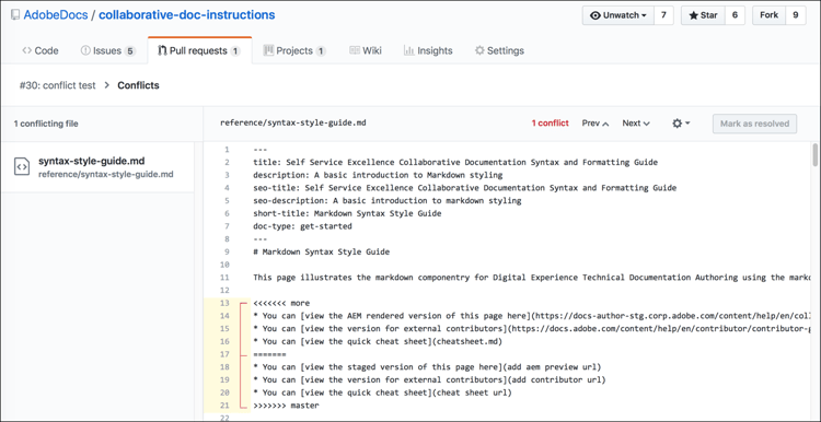 Git conflict editing image
