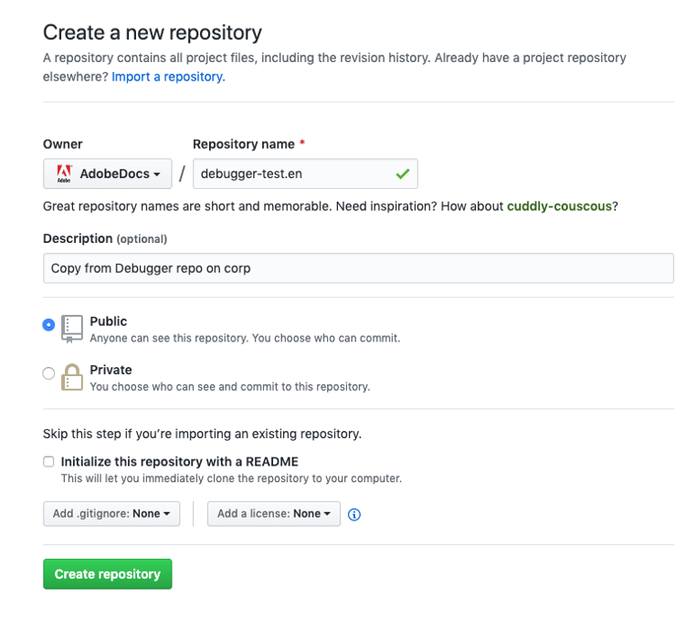 create repository