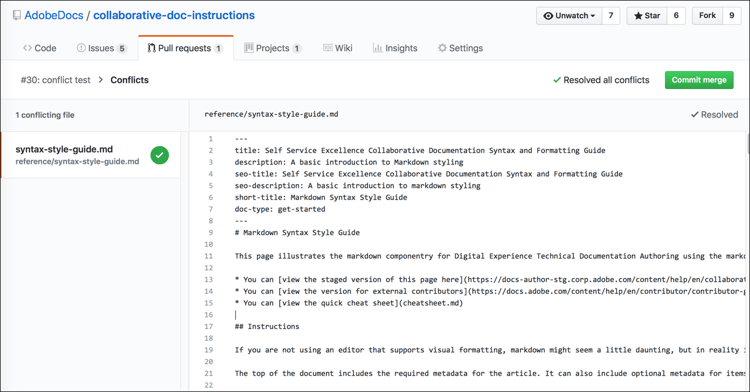 Git conflict editing image