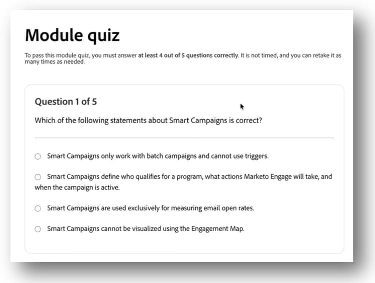 visual representation of a quiz