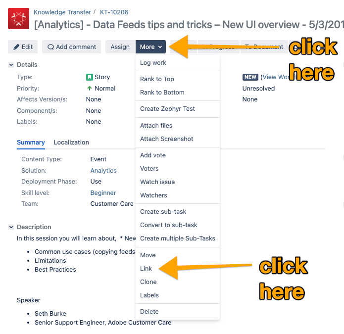 Open link dialog