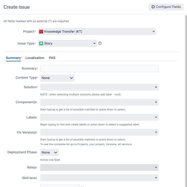 Create Issue
