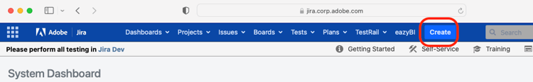 Create jira button