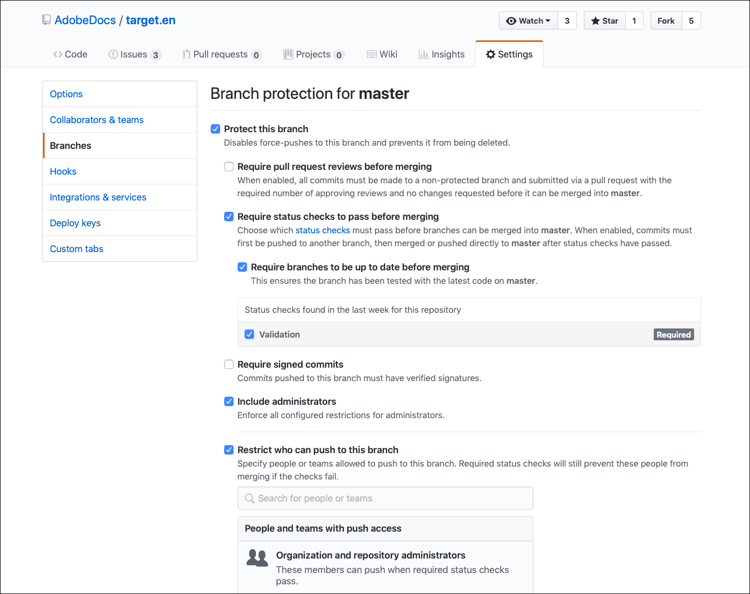 branch permissions