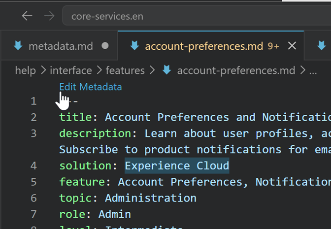 Edit Metadata